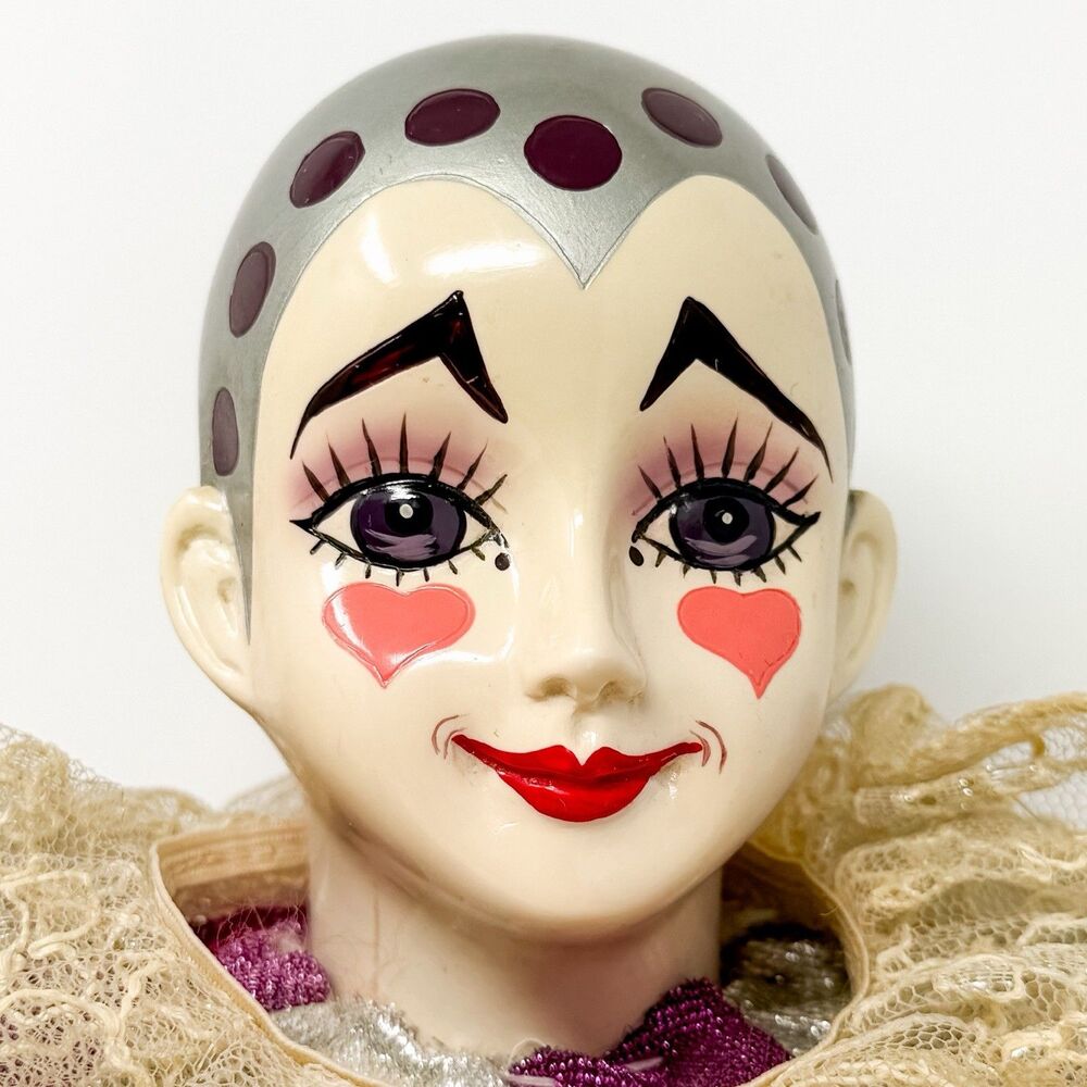 Vintage Brinn’s Musical Jester Clown Doll 23” Limited Edition Wind Up Works